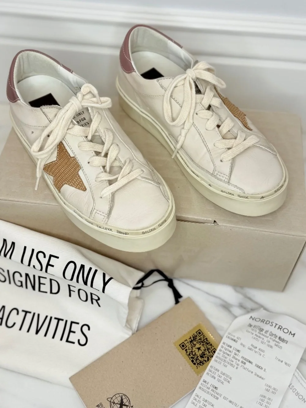 Golden Goose Hi Star Private Edit Low Top Platform - White/Beige US5/EU35